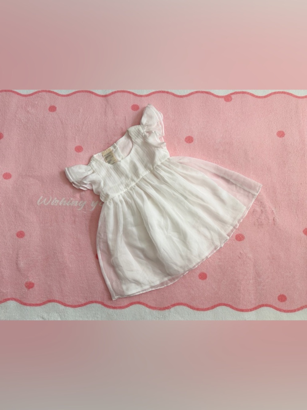 First impressions White Sheer Baby Dress 24m